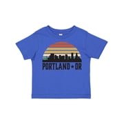 Inktastic Portland Oregon Skyline Retro Sunset Boys or Girls Toddler T-Shirt