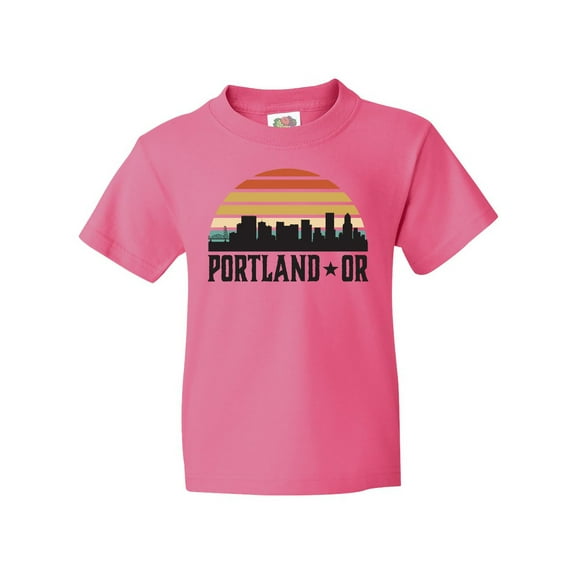 Inktastic Portland Oregon Skyline Retro Sunset Youth T-Shirt