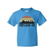 Inktastic Portland Oregon Skyline Retro Sunset Youth T-Shirt