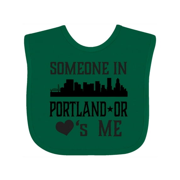 Inktastic Portland Oregon Someone Loves Me Skyline Boys or Girls Baby Bib
