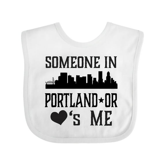 Inktastic Portland Oregon Someone Loves Me Skyline Boys or Girls Baby Bib