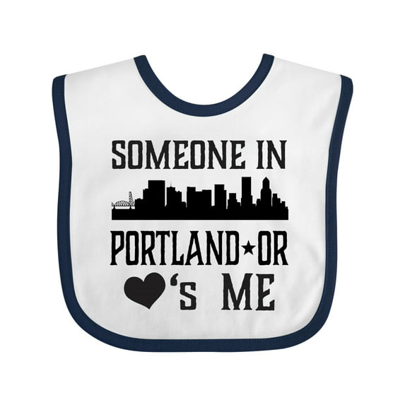 Inktastic Portland Oregon Someone Loves Me Skyline Boys or Girls Baby Bib
