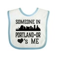 thumbnail image 1 of Inktastic Portland Oregon Someone Loves Me Skyline Boys or Girls Baby Bib, 1 of 4