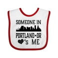 thumbnail image 1 of Inktastic Portland Oregon Someone Loves Me Skyline Boys or Girls Baby Bib, 1 of 4