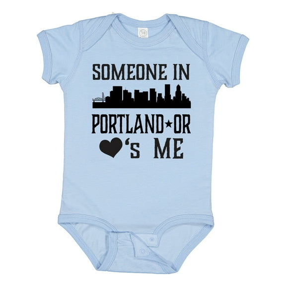 Inktastic Portland Oregon Someone Loves Me Skyline Boys or Girls Baby Bodysuit