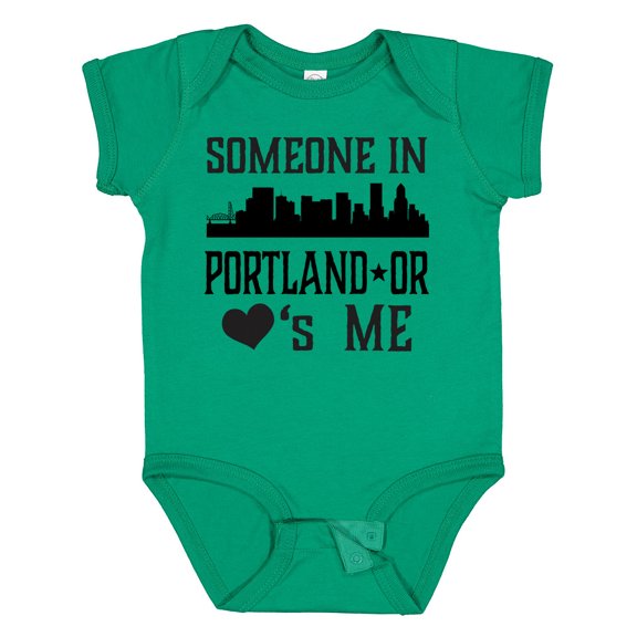 Inktastic Portland Oregon Someone Loves Me Skyline Boys or Girls Baby Bodysuit