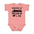 thumbnail image 1 of Inktastic Portland Oregon Someone Loves Me Skyline Boys or Girls Baby Bodysuit, 1 of 5