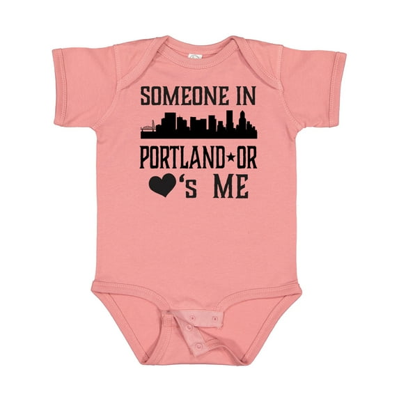 Inktastic Portland Oregon Someone Loves Me Skyline Boys or Girls Baby Bodysuit