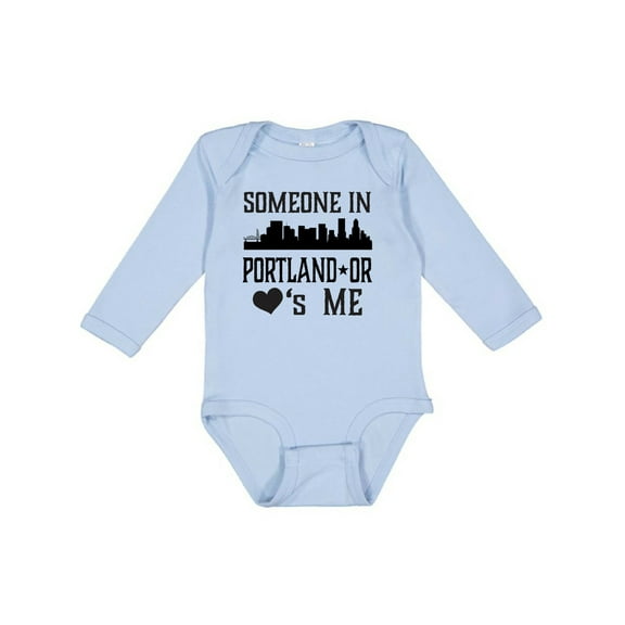 Inktastic Portland Oregon Someone Loves Me Skyline Boys or Girls Long Sleeve Baby Bodysuit