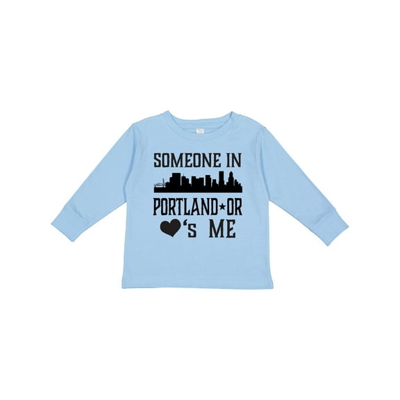 Inktastic Portland Oregon Someone Loves Me Skyline Boys or Girls Long Sleeve Toddler T-Shirt