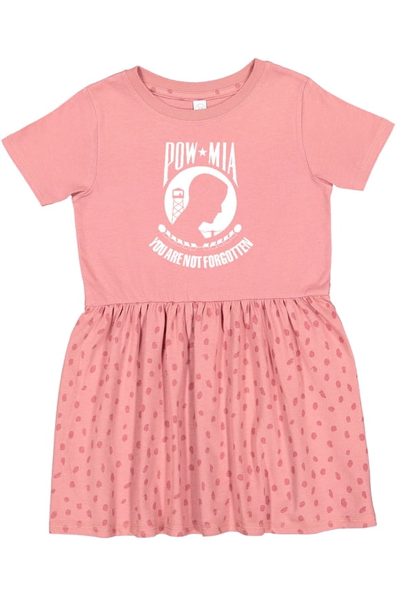 Pow Mia White Girls Toddler Dress