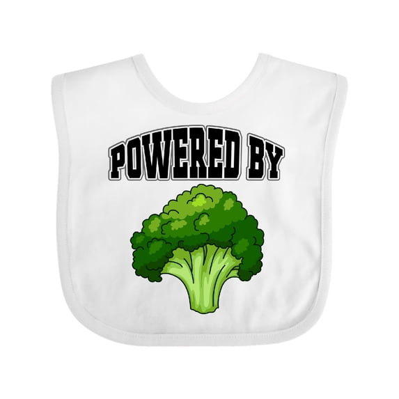Inktastic Powered by Broccoli Boys or Girls Baby Bib