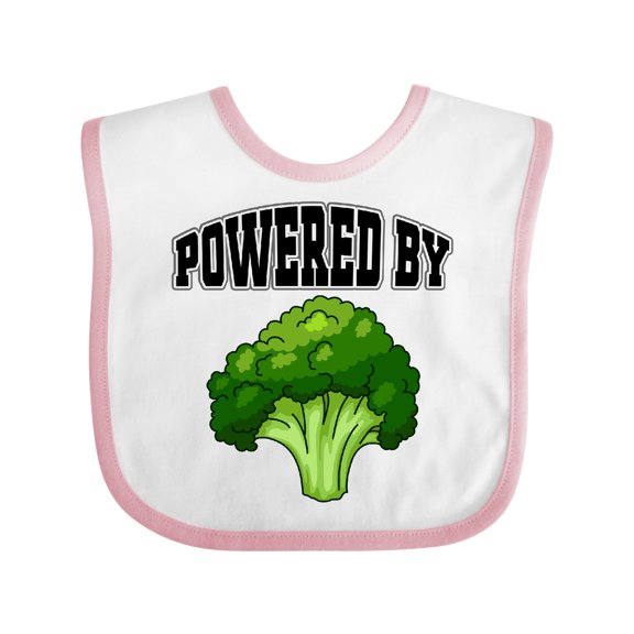 Inktastic Powered by Broccoli Boys or Girls Baby Bib