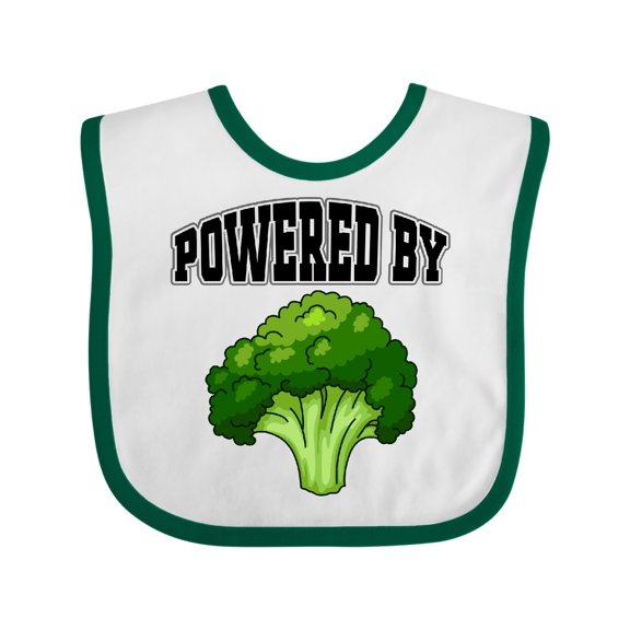 Inktastic Powered by Broccoli Boys or Girls Baby Bib