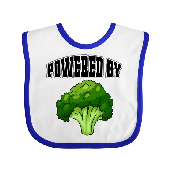 Inktastic Powered by Broccoli Boys or Girls Baby Bib