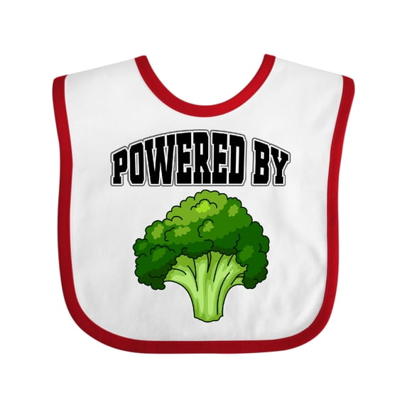 Inktastic Powered by Broccoli Boys or Girls Baby Bib