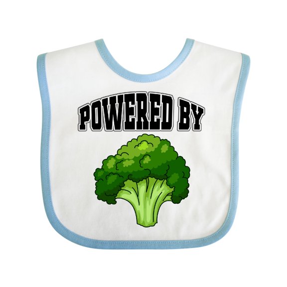 Inktastic Powered by Broccoli Boys or Girls Baby Bib