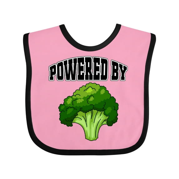 Inktastic Powered by Broccoli Boys or Girls Baby Bib