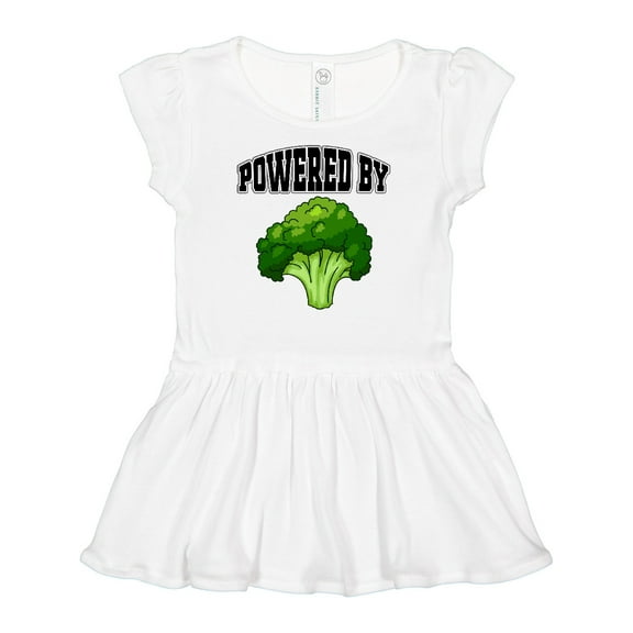 Inktastic Powered by Broccoli Girls Baby Dress