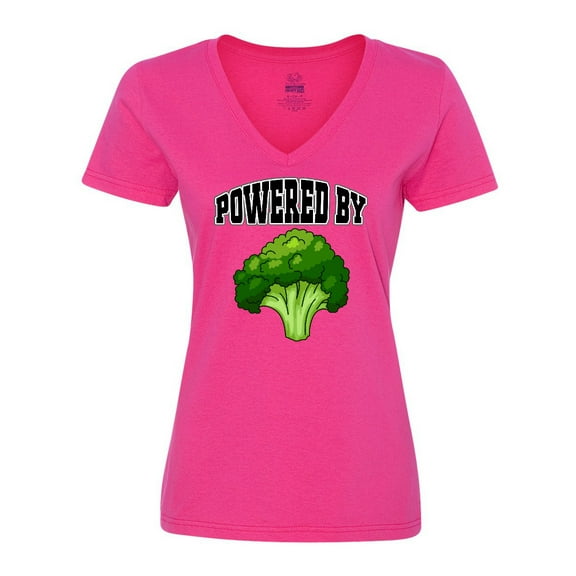 Inktastic Powered by Broccoli Women's V-Neck T-Shirt
