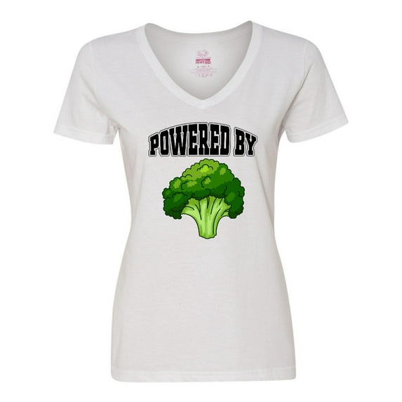 Inktastic Powered by Broccoli Women's V-Neck T-Shirt
