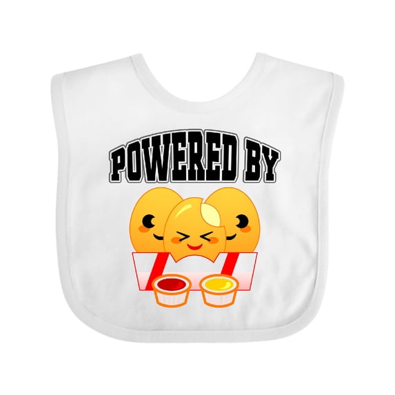Inktastic Powered by Chicken Nuggets Boys or Girls Baby Bib