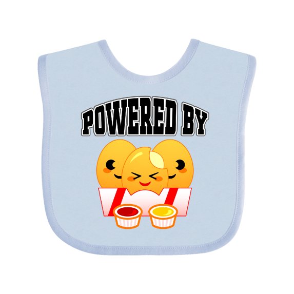 Inktastic Powered by Chicken Nuggets Boys or Girls Baby Bib