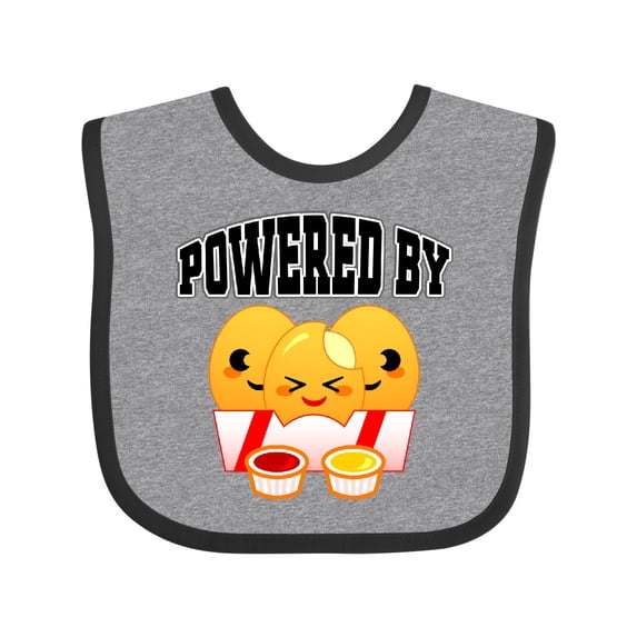 Inktastic Powered by Chicken Nuggets Boys or Girls Baby Bib