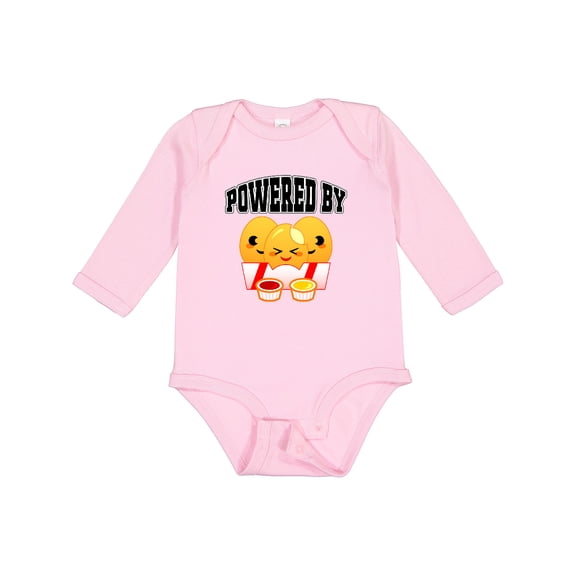 Inktastic Powered by Chicken Nuggets Boys or Girls Long Sleeve Baby Bodysuit