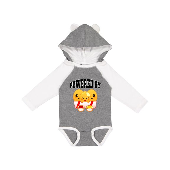 Inktastic Powered by Chicken Nuggets Boys or Girls Long Sleeve Baby Bodysuit