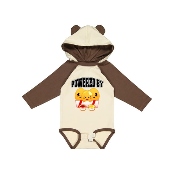 Inktastic Powered by Chicken Nuggets Boys or Girls Long Sleeve Baby Bodysuit