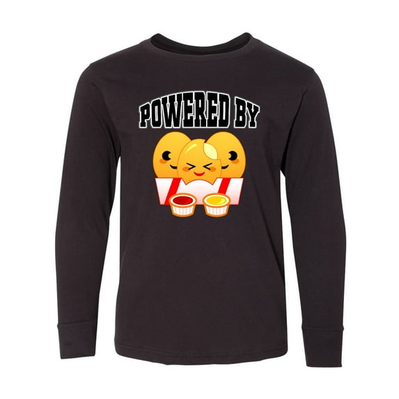 Inktastic Powered by Chicken Nuggets Long Sleeve Youth T-Shirt