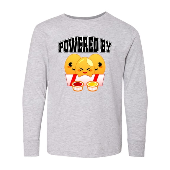 Inktastic Powered by Chicken Nuggets Long Sleeve Youth T-Shirt