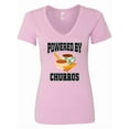 thumbnail image 1 of Inktastic Powered by Churros and Chocolate Women's V-Neck T-Shirt, 1 of 5