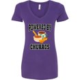 thumbnail image 1 of Inktastic Powered by Churros and Chocolate Women's V-Neck T-Shirt, 1 of 5