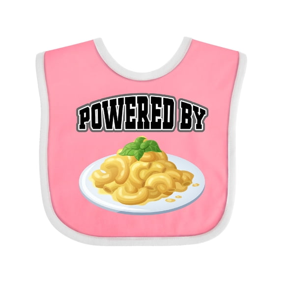 Inktastic Powered by Macaroni and Cheese Boys or Girls Baby Bib