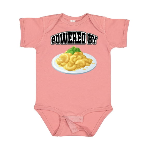 Inktastic Powered by Macaroni and Cheese Boys or Girls Baby Bodysuit