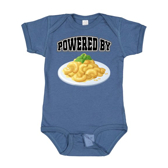 Inktastic Powered by Macaroni and Cheese Boys or Girls Baby Bodysuit