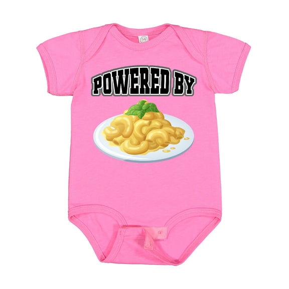 Inktastic Powered by Macaroni and Cheese Boys or Girls Baby Bodysuit