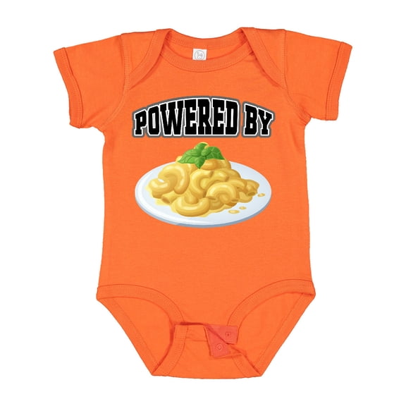 Inktastic Powered by Macaroni and Cheese Boys or Girls Baby Bodysuit