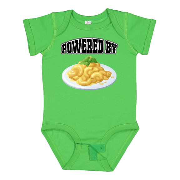 Inktastic Powered by Macaroni and Cheese Boys or Girls Baby Bodysuit