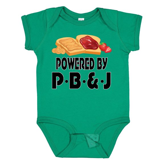 Inktastic Powered by P B and J Peanut Butter Lover Boys or Girls Baby Bodysuit