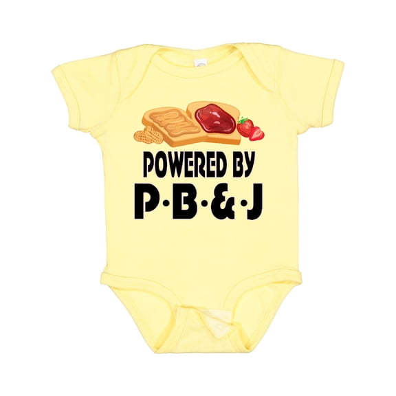 Inktastic Powered by P B and J Peanut Butter Lover Boys or Girls Baby Bodysuit