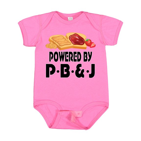 Inktastic Powered by P B and J Peanut Butter Lover Boys or Girls Baby Bodysuit