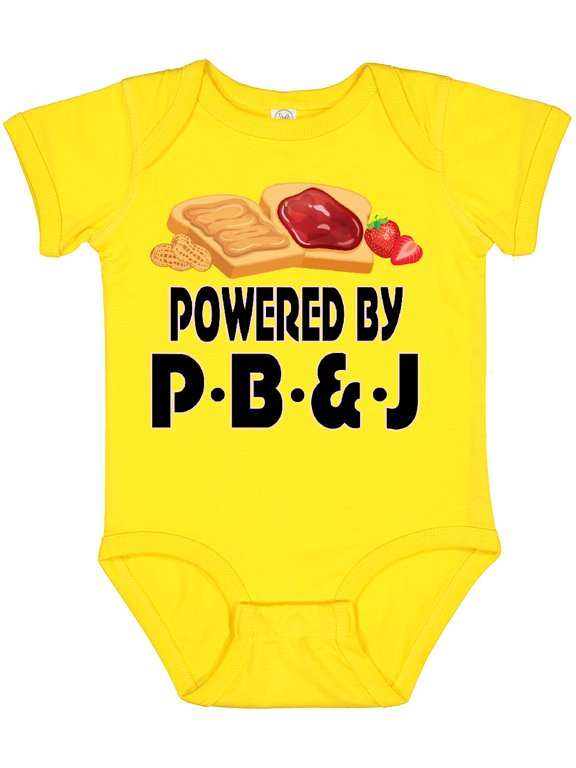 Powered by P B and J Peanut Butter Lover Boys or Girls Baby Bodysuit