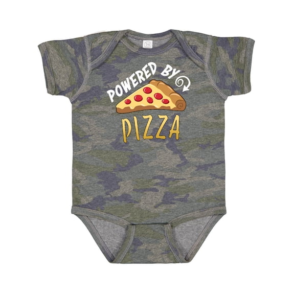 Inktastic Powered by Pizza Boys or Girls Baby Bodysuit
