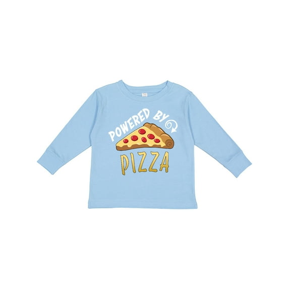 Inktastic Powered by Pizza Boys or Girls Long Sleeve Toddler T-Shirt