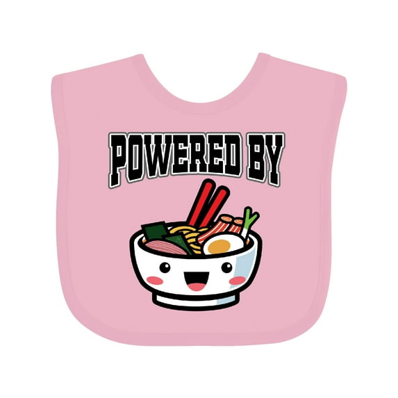 Inktastic Powered by Ramen Cute Noodles Boys or Girls Baby Bib