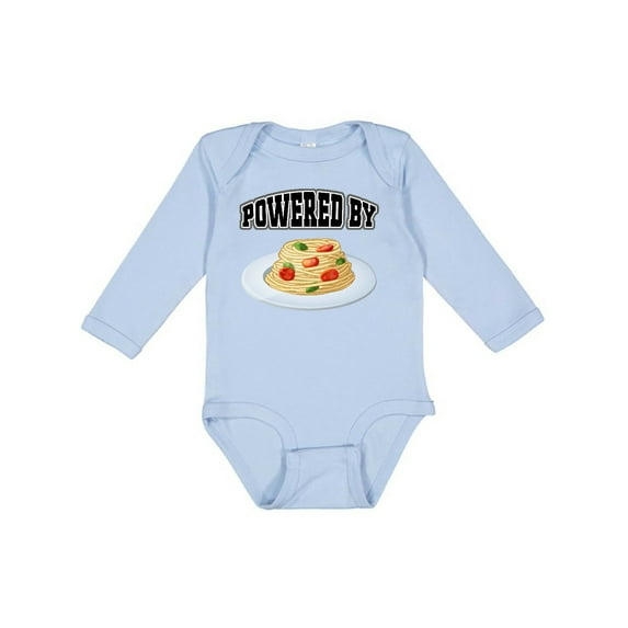 Inktastic Powered by Spaghetti Boys or Girls Long Sleeve Baby Bodysuit