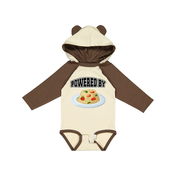 Inktastic Powered by Spaghetti Boys or Girls Long Sleeve Baby Bodysuit